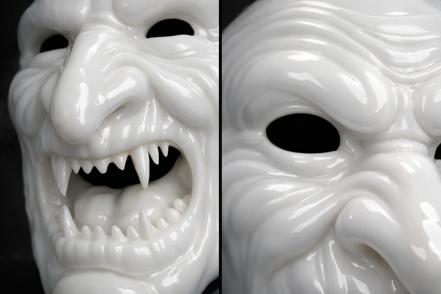 Klassische Hexenmaske geglättet für Fasnacht, Fasnet & Fasnt