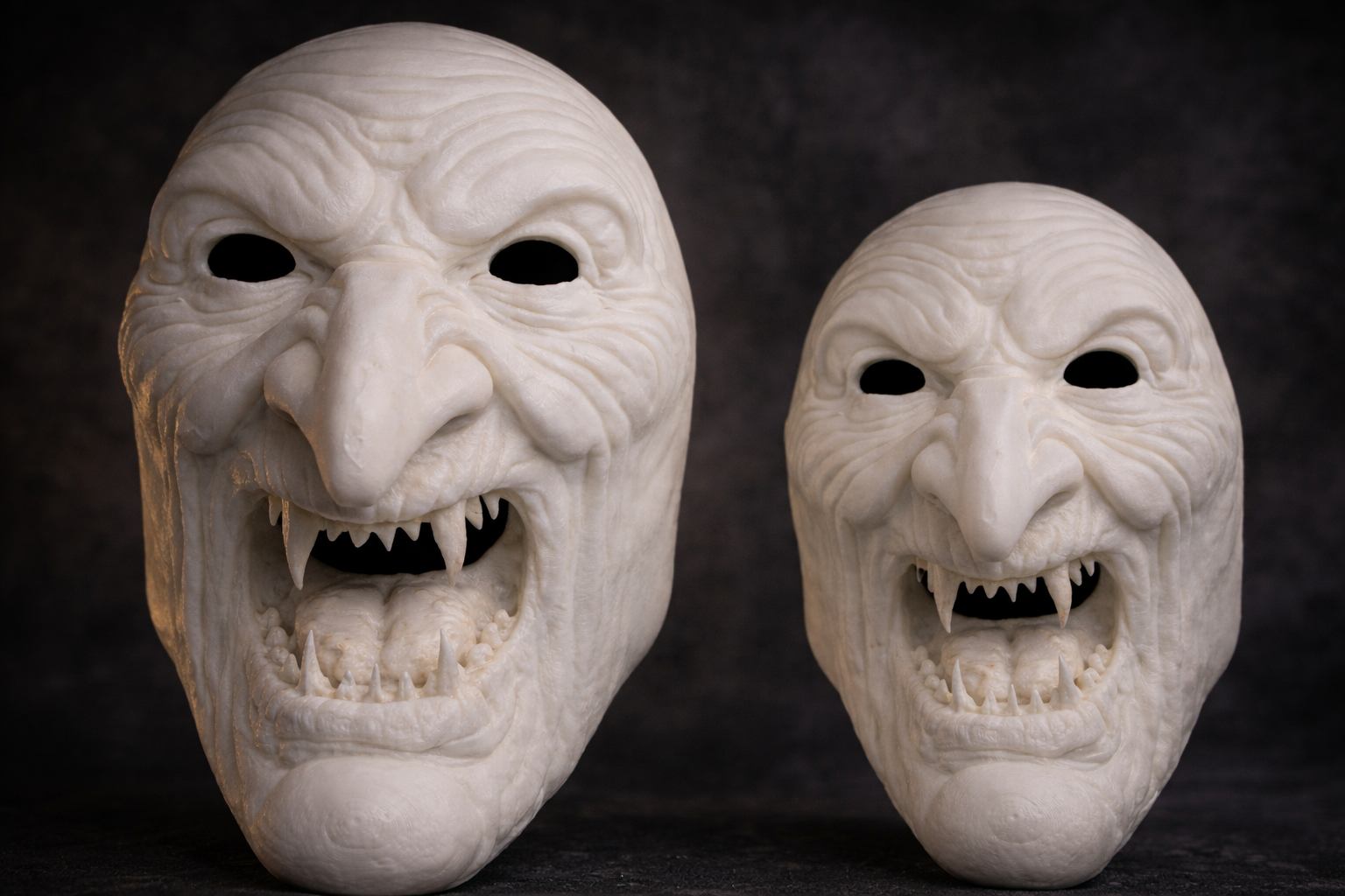 Klassische Hexenmaske roh & unbehandelt für Fasnacht, Fasnet & Fasnt